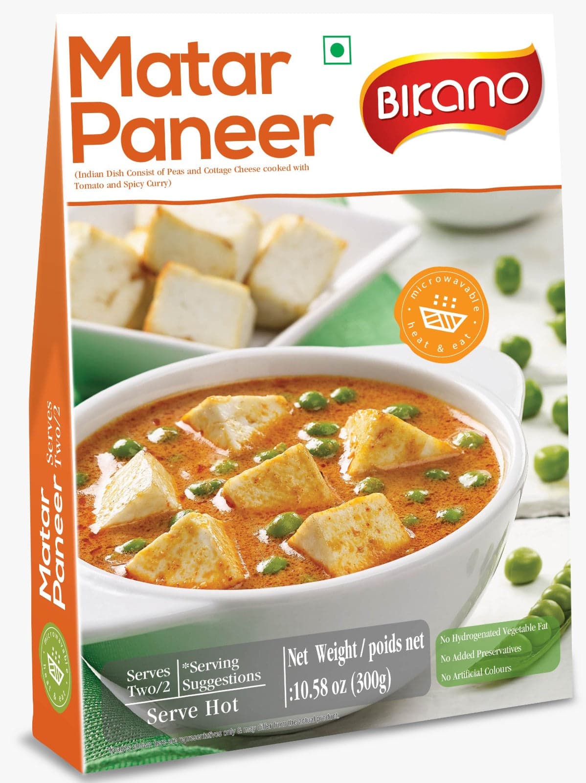 Bikano Matar Paneer (300g, RTE)