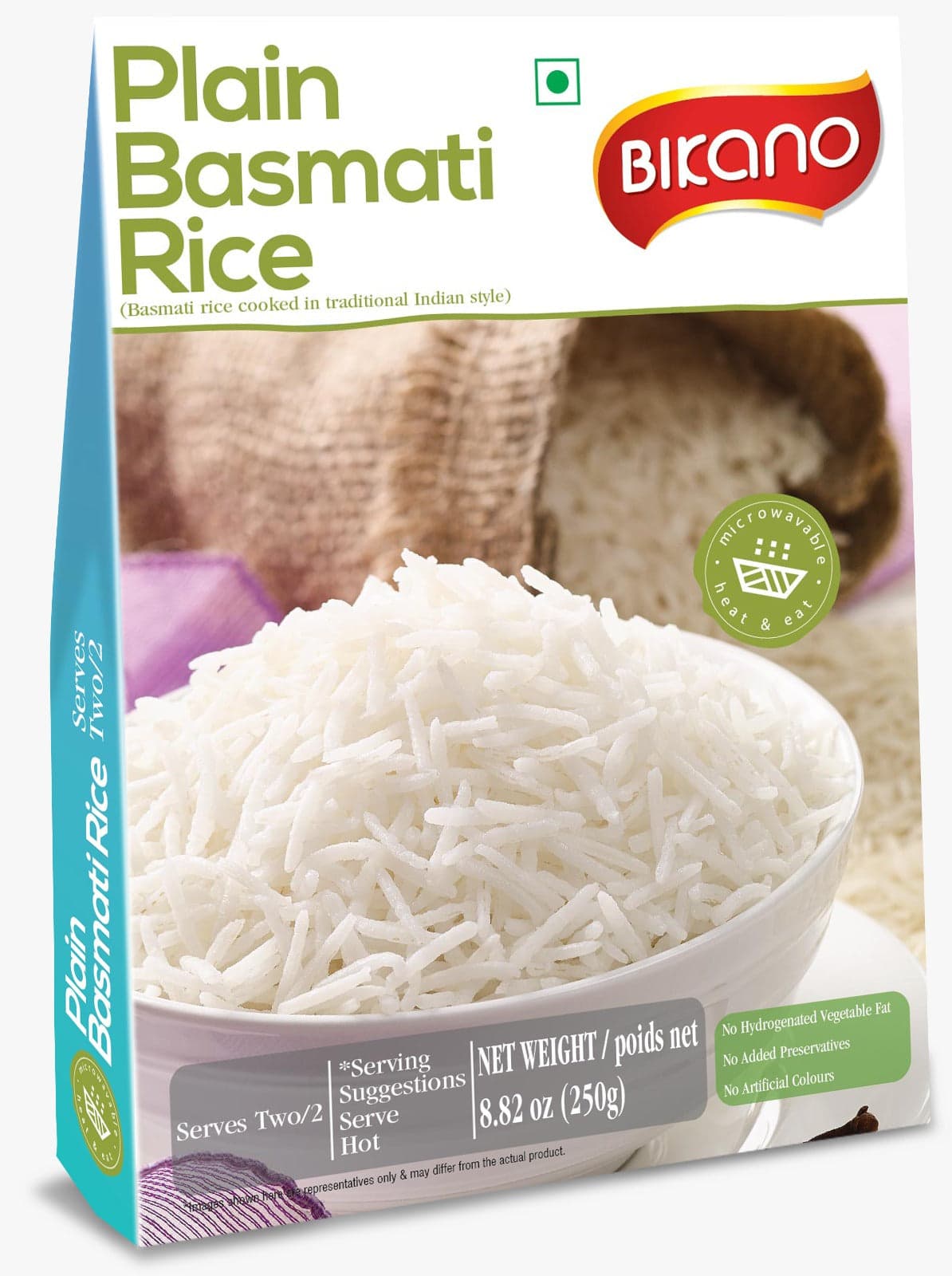 Bikano Plain Basmati Rice (250g, RTE)